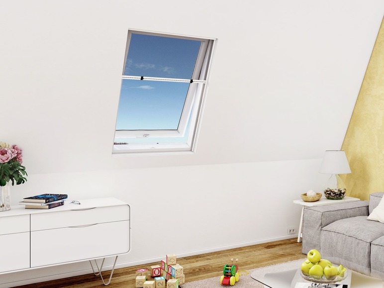 Gehe zu Vollbildansicht: wip Insektenschutzrollo für Dachfenster, 35 mm Einbautiefe, 100 x 160 cm - Bild 2
