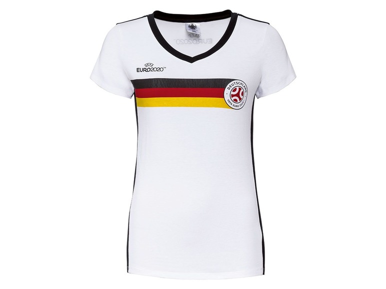 Gehe zu Vollbildansicht: UEFA Fußball-EM T-Shirt Damen, mit Baumwolle und Elasthan - Bild 2