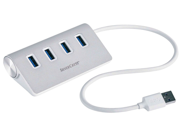 Gehe zu Vollbildansicht: SILVERCREST® USB-Hub 4-Port »SUHL 4 A1«, mit 4 USB-Anschlüssen, aus Aluminium - Bild 1