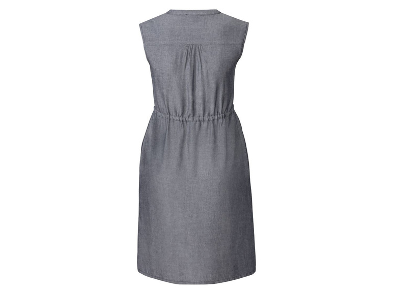 Gehe zu Vollbildansicht: ESMARA® Kleid Damen, mit seitlichen Eingrifftaschen, aus Viskose und Leinen - Bild 4