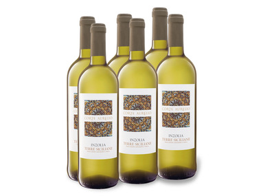 6 x 0,75-l-Flasche Weinpaket Corte Aurelio Inzolia Terre Siciliane IGT trocken, Weißwein