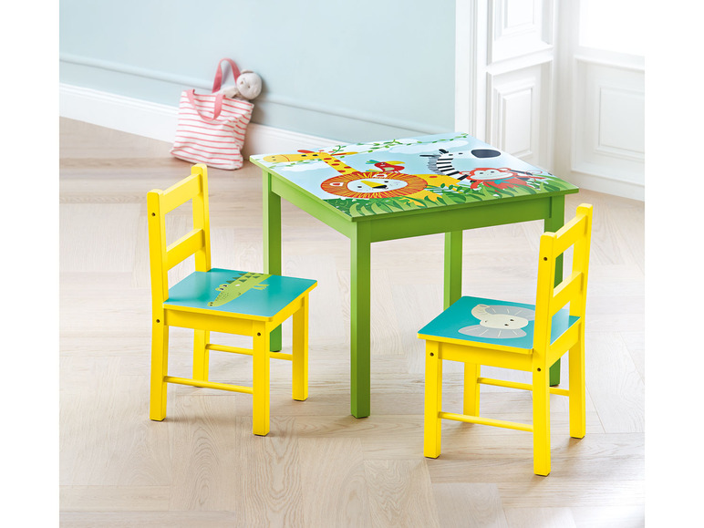 Gehe zu Vollbildansicht: Livarno Home Kinder Tisch mit 2 Stühlen, mit Safari-Motiven - Bild 7