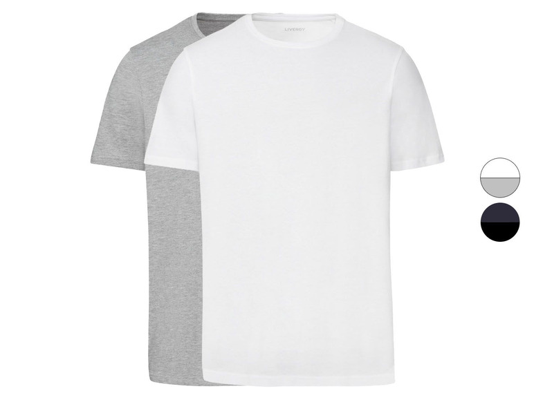 Gehe zu Vollbildansicht: LIVERGY® T-Shirt Herren, 2 Stück, mit Rundhalsauschnitt - Bild 1