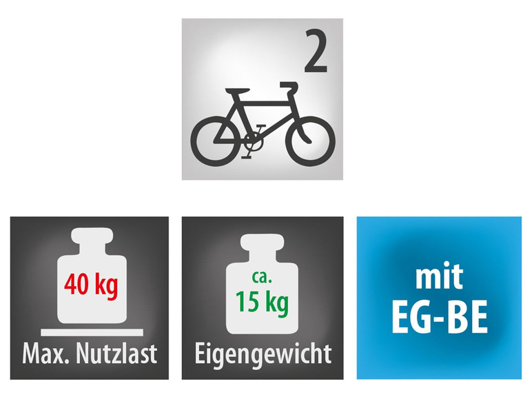 Gehe zu Vollbildansicht: EUFAB Heckträger »Bike Two«, für 2 Räder, 40 kg Belastbarkeit, aus Stahl - Bild 7