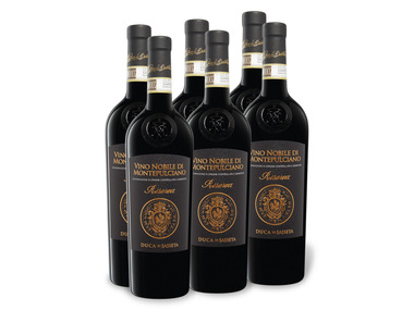 6 x 0,75-l-Flasche Weinpaket Duca di Sasseta Vino Nobile di Montepulciano DOCG Riserva trocken, Rotwein