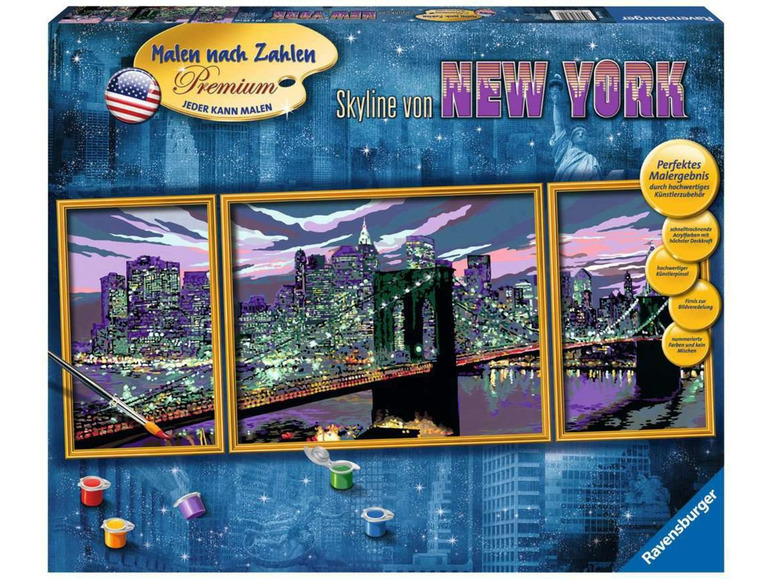 Gehe zu Vollbildansicht: Ravensburger Malen nach Zahlen Skyline von New York - Bild 1