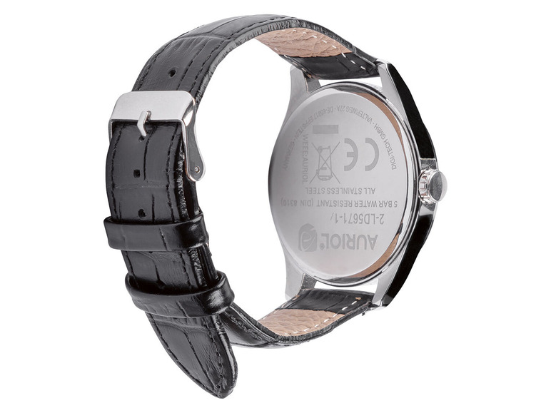 Gehe zu Vollbildansicht: AURIOL® Luxus Armbanduhr, mit Datumsanzeige und präzisem Schweizer Uhrwerk - Bild 3