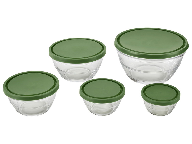 ERNESTO bowl set, 5 pieces, made of glass Temperature resistant 20 to