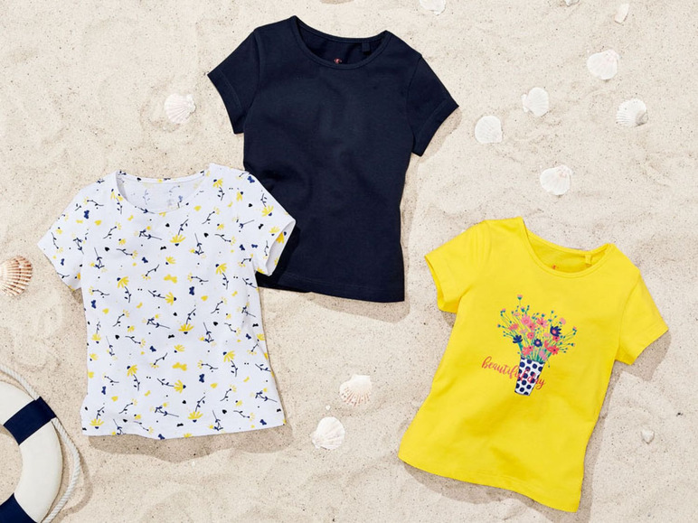 Gehe zu Vollbildansicht: LUPILU® Kleinkinder T-Shirts Mädchen, 3 Stück, mit Print - Bild 26