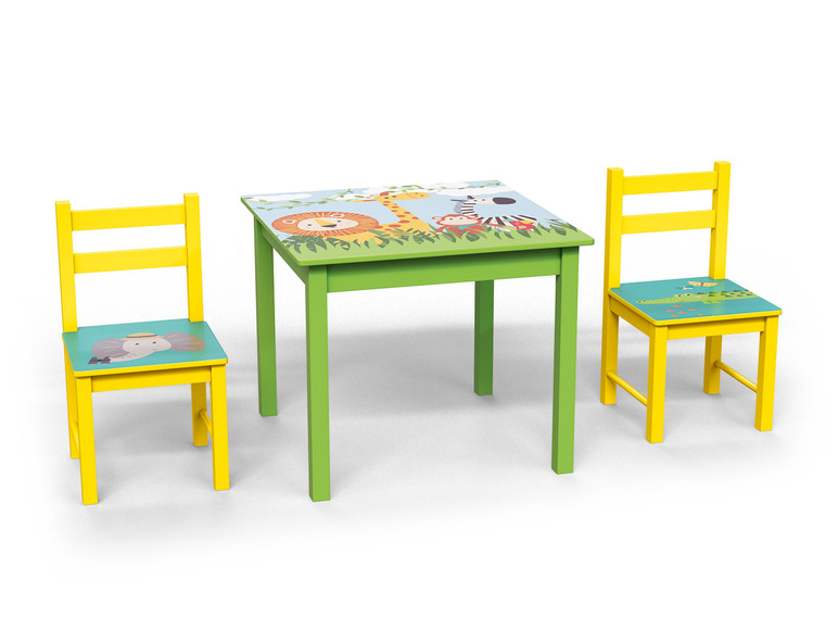 Gehe zu Vollbildansicht: Livarno Home Kinder Tisch mit 2 Stühlen, mit Safari-Motiven - Bild 4