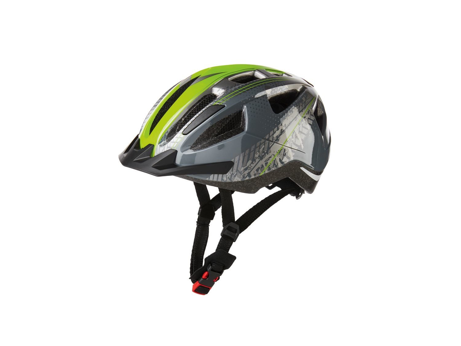 CRIVIT® Kinder Fahrradhelm, mit LEDRücklicht und Visier, Einhand