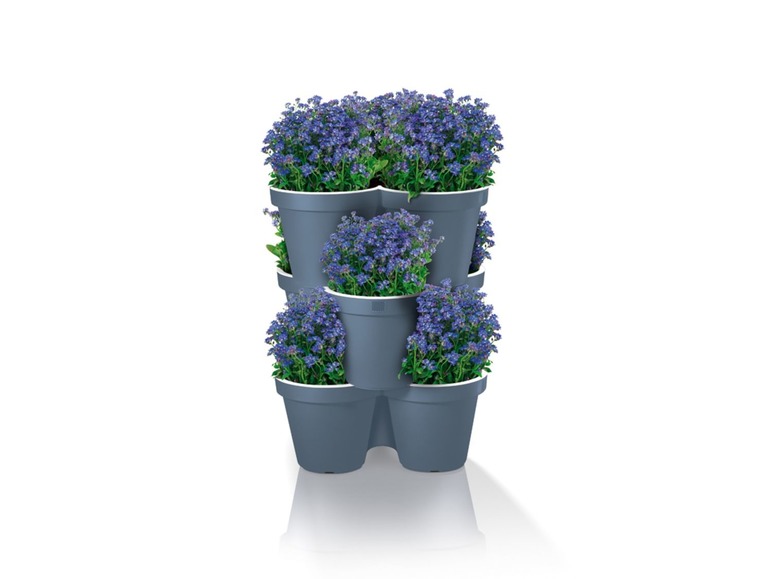 Gehe zu Vollbildansicht: PARKSIDE® Pflanztopf Set, 3-teilig, dreieckig, stapelbar, mit Drainagesystem, in Bicolor-Optik - Bild 6