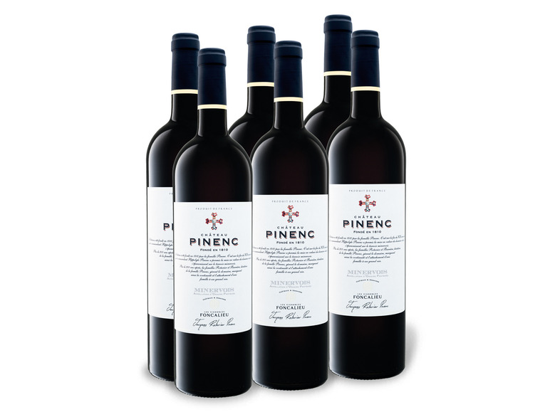 Gehe zu Vollbildansicht: 6 x 0,75-l-Flasche Weinpaket Château Pinenc Minervois AOP trocken, Rotwein - Bild 1