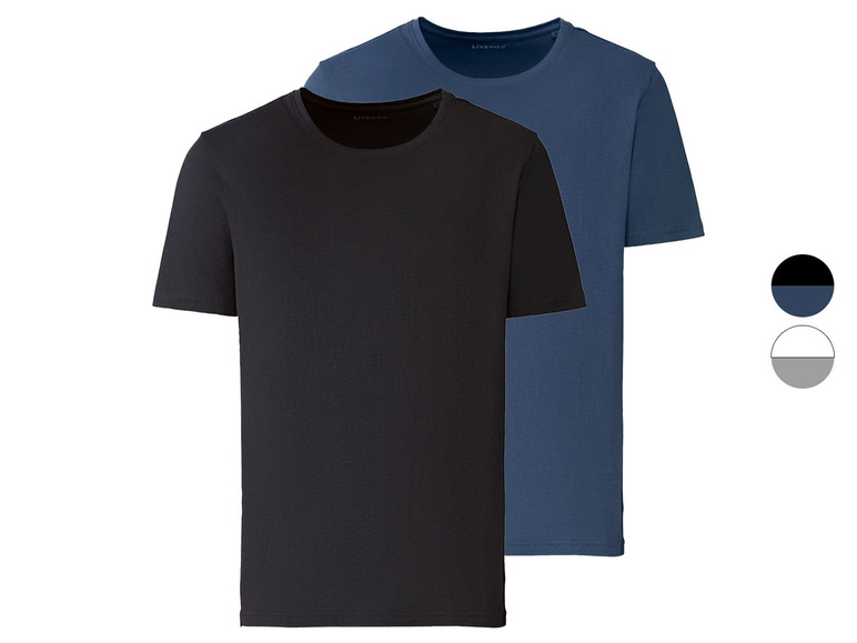 Gehe zu Vollbildansicht: LIVERGY® 2 Herren T-Shirts, körpernah geschnitten, mit Baumwolle - Bild 1