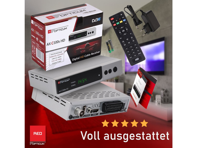 Gehe zu Vollbildansicht: Opticum AX C 100s HD DVB-C Digital Kabel Receiver HDTV,DVB-C, HDMI, SCART, USB - Bild 7