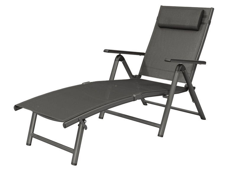 FLORABEST Liegestuhl Houston Aluminium, mit Armlehne Schwarz - Lidl.de