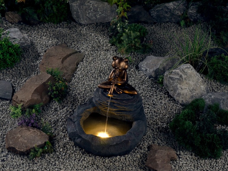 Gehe zu Vollbildansicht: MELINERA® Gartenbrunnen, mit 6 LEDs, warmweißes Licht, mit geräuscharmer Pumpe - Bild 4