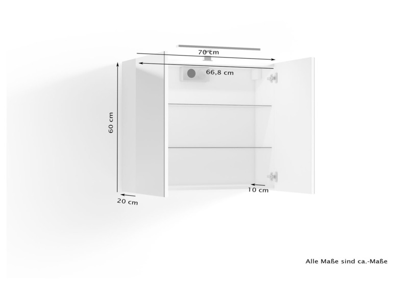 Gehe zu Vollbildansicht: byLIVING Spiegelschrank »Spree«, mit LED Stableuchte - Bild 5