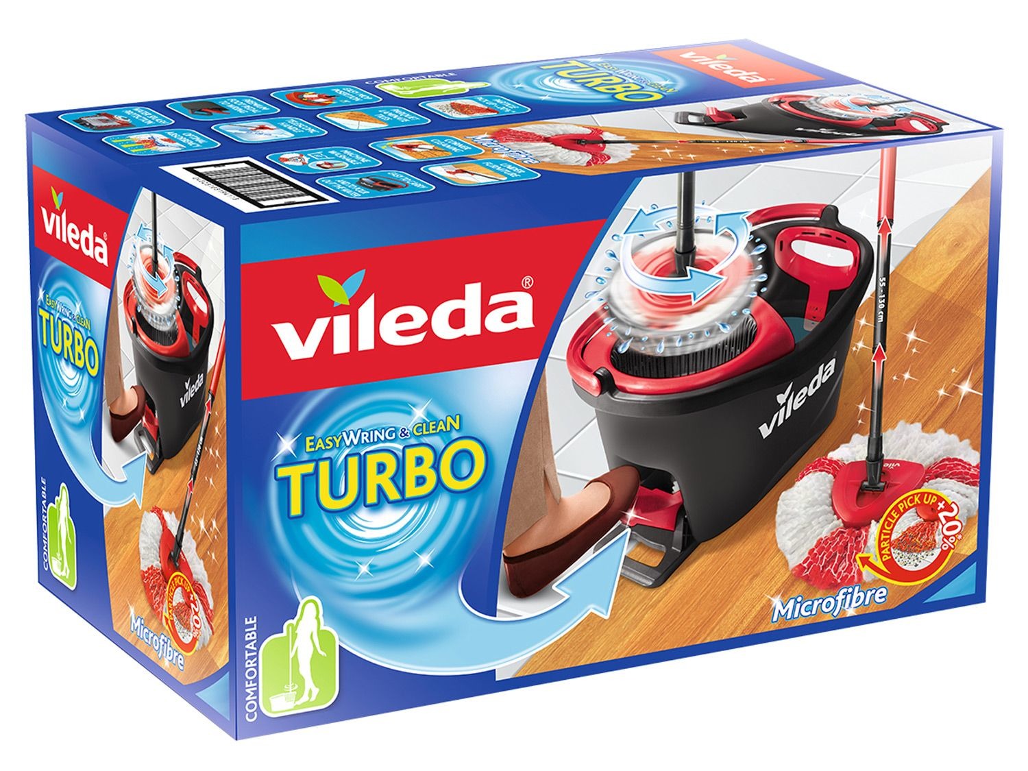 vileda BodenwischerSet »Turbo EasyWring & Clean«, Wischmop und Eimer