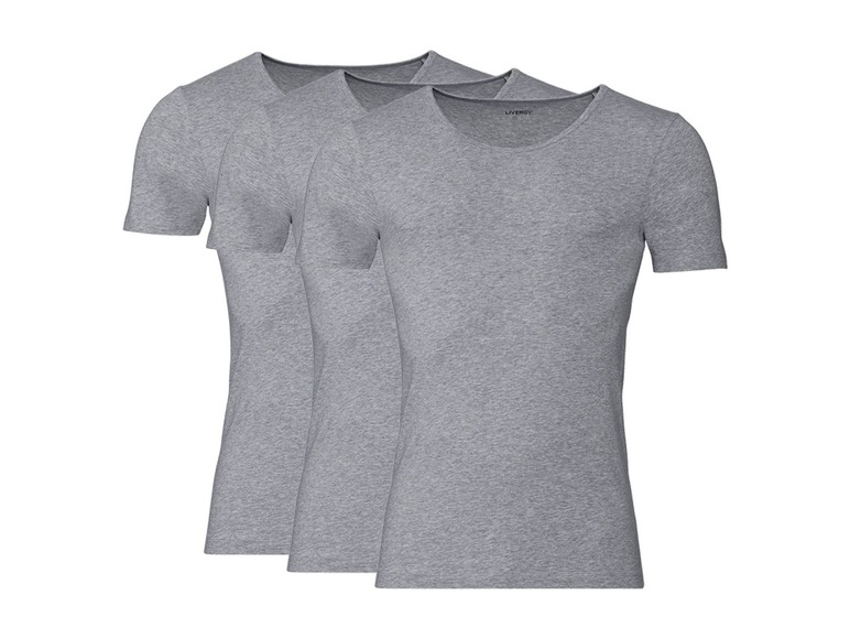 Gehe zu Vollbildansicht: LIVERGY® Unterhemd Herren, 3 Stück, mit Baumwolle und Elasthan - Bild 4