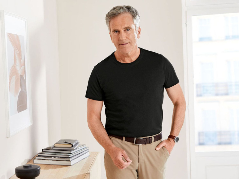 Gehe zu Vollbildansicht: LIVERGY® T-Shirt Herren, 2 Stück, aus reiner Baumwolle - Bild 3