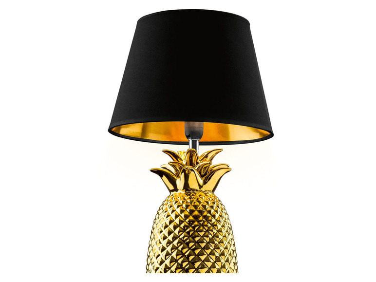 Gehe zu Vollbildansicht: LIVARNO LUX® Tischleuchte »Ananas«, Textilschirm mit goldener oder silberner Innenseite - Bild 5