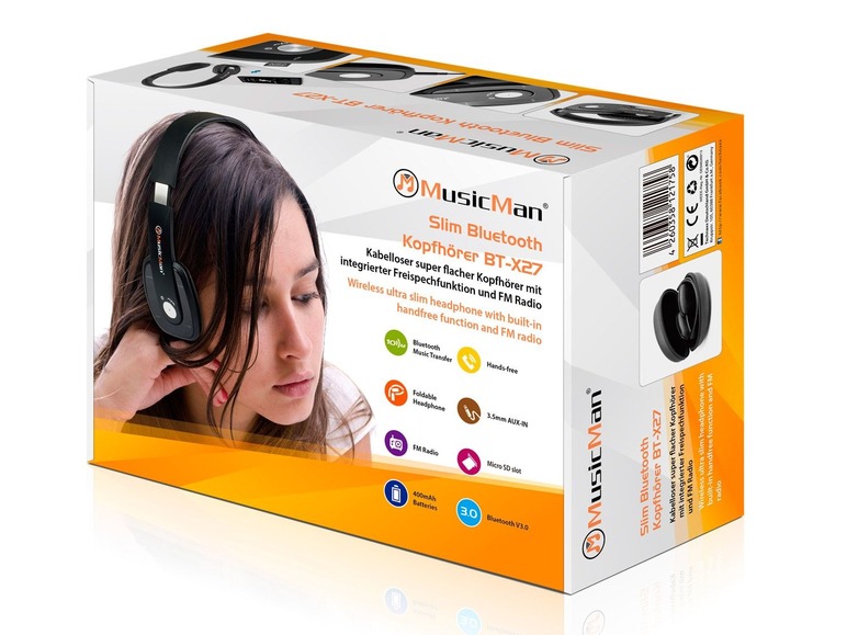 Gehe zu Vollbildansicht: TECHNAXX MusicMan Slim Bluetooth Kopfhörer BT-X27 - Bild 12