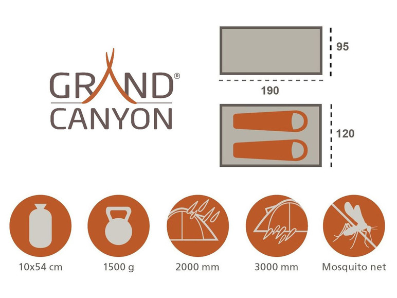 Gehe zu Vollbildansicht: Grand Canyon Zelt »Trenton 2«, für 2 Personen, Steilwand-Konstruktion, Camping - Bild 7
