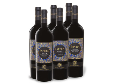 6 x 0,75-l-Flasche Weinpaket Duca di Sasseta Espera Primitivo Puglia IGT lieblich, Rotwein