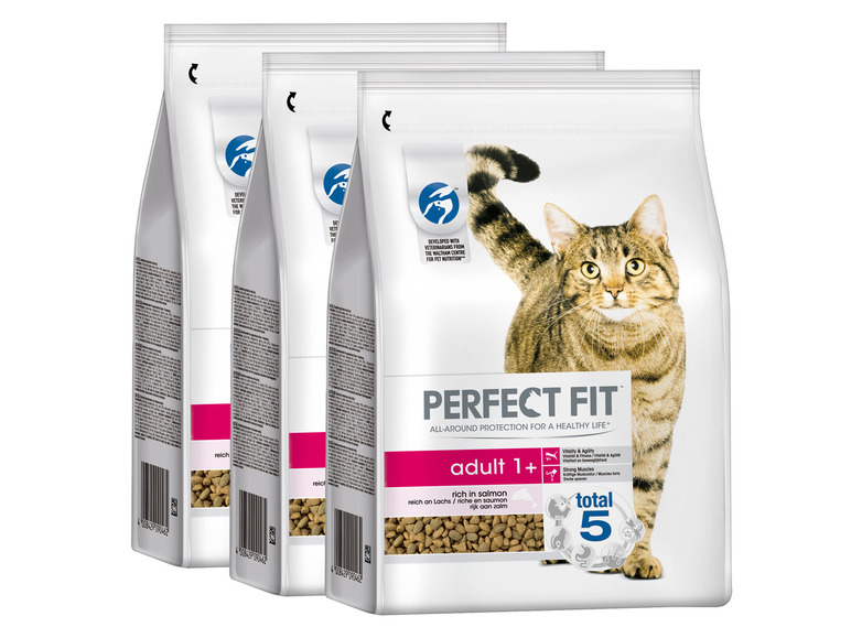 Gehe zu Vollbildansicht: PERFECT FIT Cat Dry Adult +1 Reich an Lachs, 3 x 2,8 kg - Bild 1