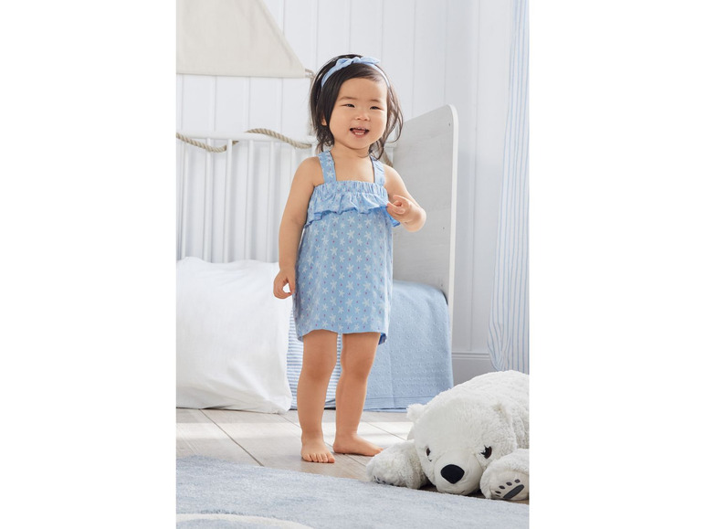 Gehe zu Vollbildansicht: LUPILU® Baby Kleid/Jumpsuit Mädchen, mit Stirnband, aus reiner Baumwolle - Bild 27