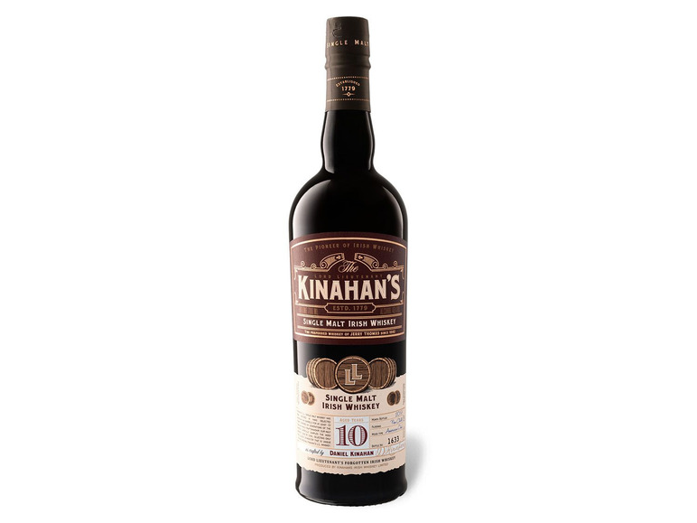 Gehe zu Vollbildansicht: Kinahans Irish Single Malt Whiskey 10 Jahre 46% Vol - Bild 2