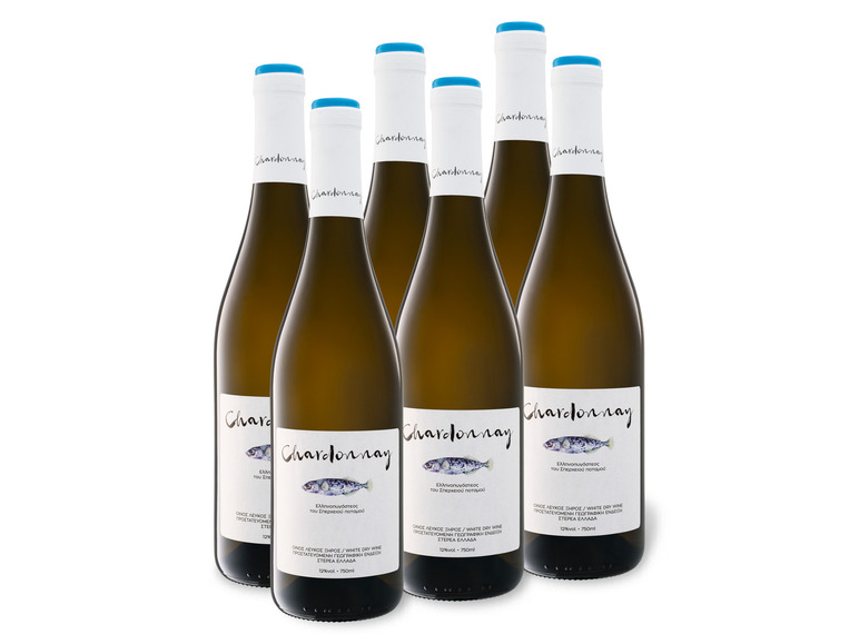 Gehe zu Vollbildansicht: 6 x 0,75-l-Flasche Weinpaket Chardonnay Sterea Ellada PGE trocken, Weißwein - Bild 1