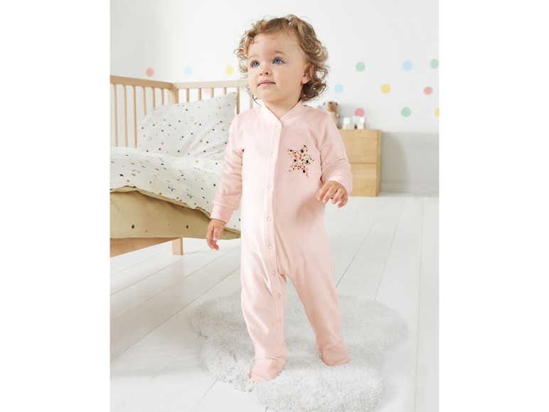 Gehe zu Vollbildansicht: LUPILU® Baby Mädchen Schlafoverall, aus kuschelig weicher Nicki-Qualität - Bild 9