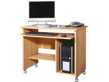 Germania Computertisch »0482«, mit Tastaturauszug, Drucker- und Towerfach, auf Laufrollen