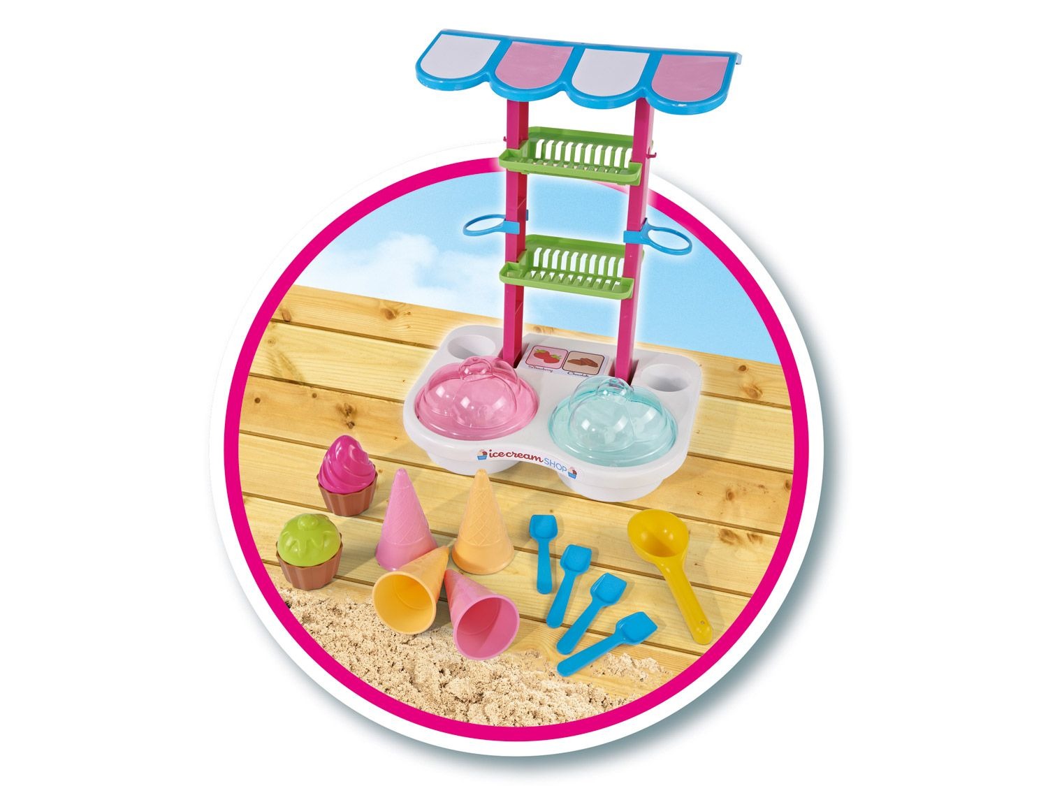 Sandspielzeug Eistüten 10-teilig - Eiswaffeln & Schaufeln Für Strand & Sandkasten