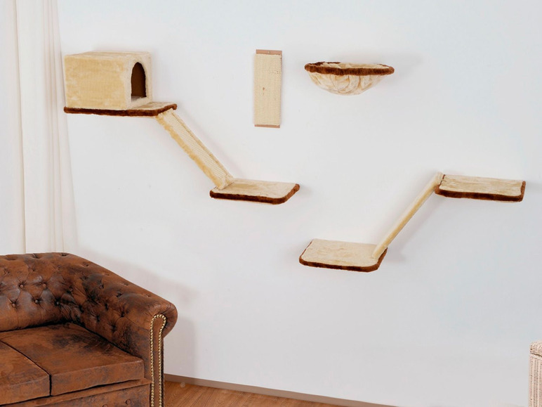 Gehe zu Vollbildansicht: SILVIO design Katzen-Kletterwand mit Treppe, 8-teilig, individuelle Anbringungsmöglichkeit - Bild 2