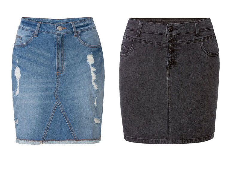 Gehe zu Vollbildansicht: ESMARA® Jeansrock Damen, 5-Pocket-Style, aus Baumwolle und Elasthan - Bild 1