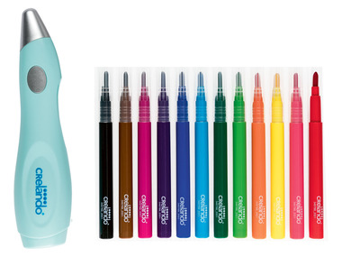 CRELANDO® Airbrush Starter Kit, mit 12 Stiften