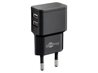 Goobay Dual USB-Ladegerät (12W), schwarz
