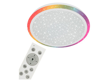 Briloner LED Deckenleuchte mit Sternendekor, Lichttemperatur + Helligkeit regulierbar, RGB-Farbwechsel, Ø41cm