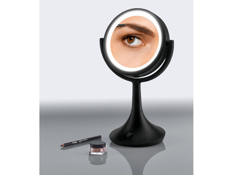 Gehe zu Vollbildansicht: MIOMARE® LED-Kosmetikspiegel, Rand mit LED-Licht, drehbarer Spiegel, 5-fache Vergrößerung - Bild 22
