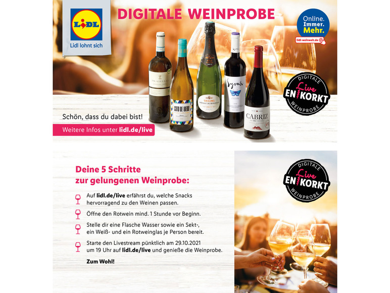 Gehe zu Vollbildansicht: 5 x 0,75-l-Flasche Weinpaket Digitale Weinprobe Live Entkorkt Europareise - Bild 3