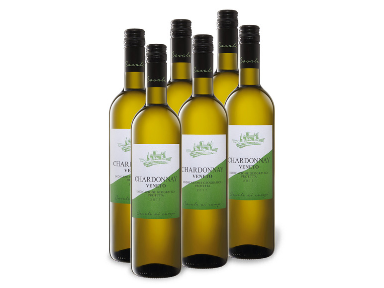 Gehe zu Vollbildansicht: 6 x 0,75-l-Flasche Weinpaket Casale ai Campi Chardonnay IGP trocken, Weißwein - Bild 1