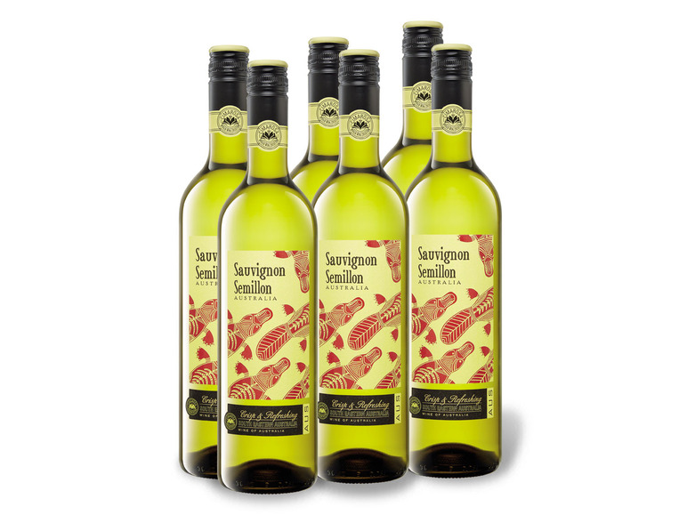 Gehe zu Vollbildansicht: 6 x 0,75-l-Flasche Weinpaket CIMAROSA Sauvignon Semillon Australia trocken, Weißwein - Bild 1