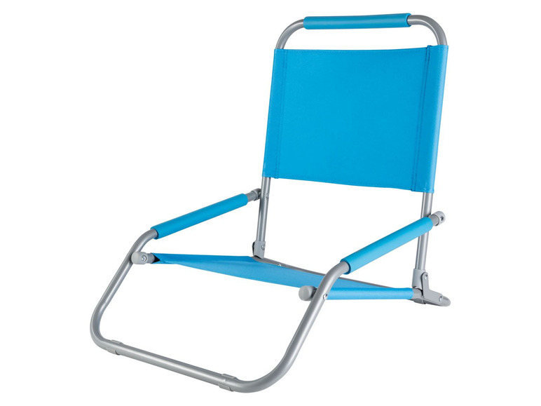 AKTIVE Klappbarer Strandstuhl Mit Kissen – 5-fach Verstellbare Lehne, Tragergurt, Pastellblau – 49x58x80 Cm