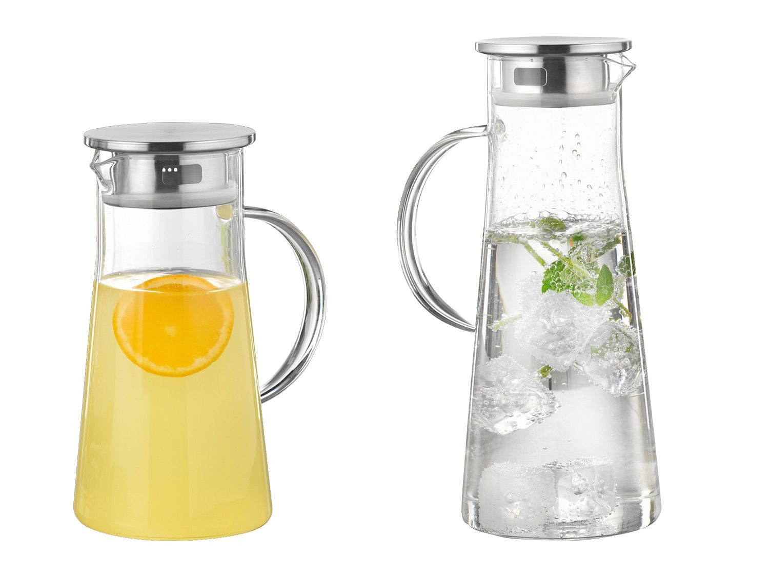 Esmeyer Glaskaraffe mit Deckel aus Edelstahl im Geschenkkarton