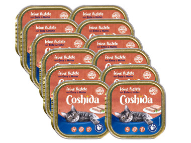 COSHIDA Katzenvollnahrung feine Pastete mit Ente & Huhn, 12 x 100 g