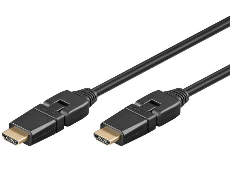 Gehe zu Vollbildansicht: Goobay High Speed HDMI™ 360° Kabel mit Ethernet, 4K, 3 m, schwarz - Bild 1