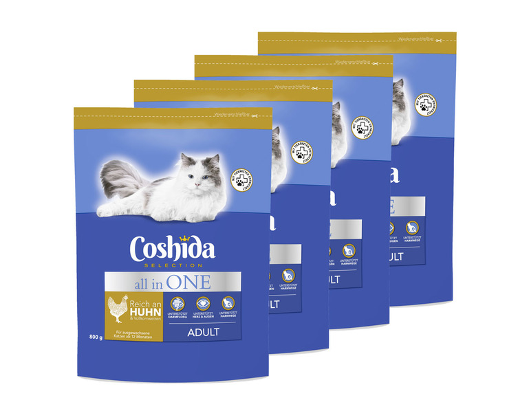 Gehe zu Vollbildansicht: COSHIDA Katzentrockenfutter Adult mit Huhn, 4 x 800 g - Bild 1